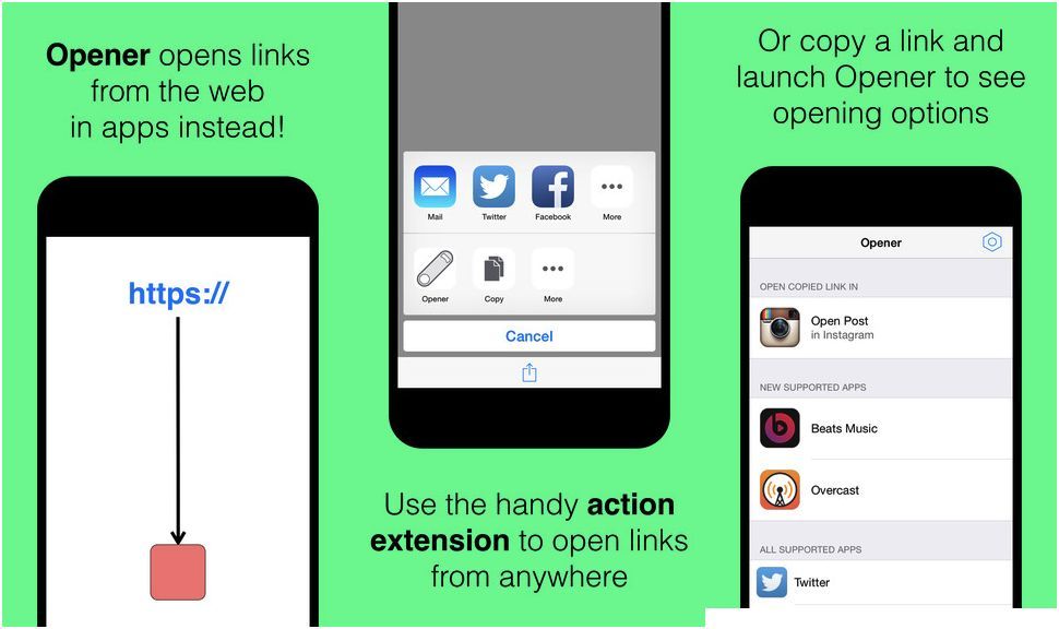 Opener заставит iPhone открывать ссылки в приложениях