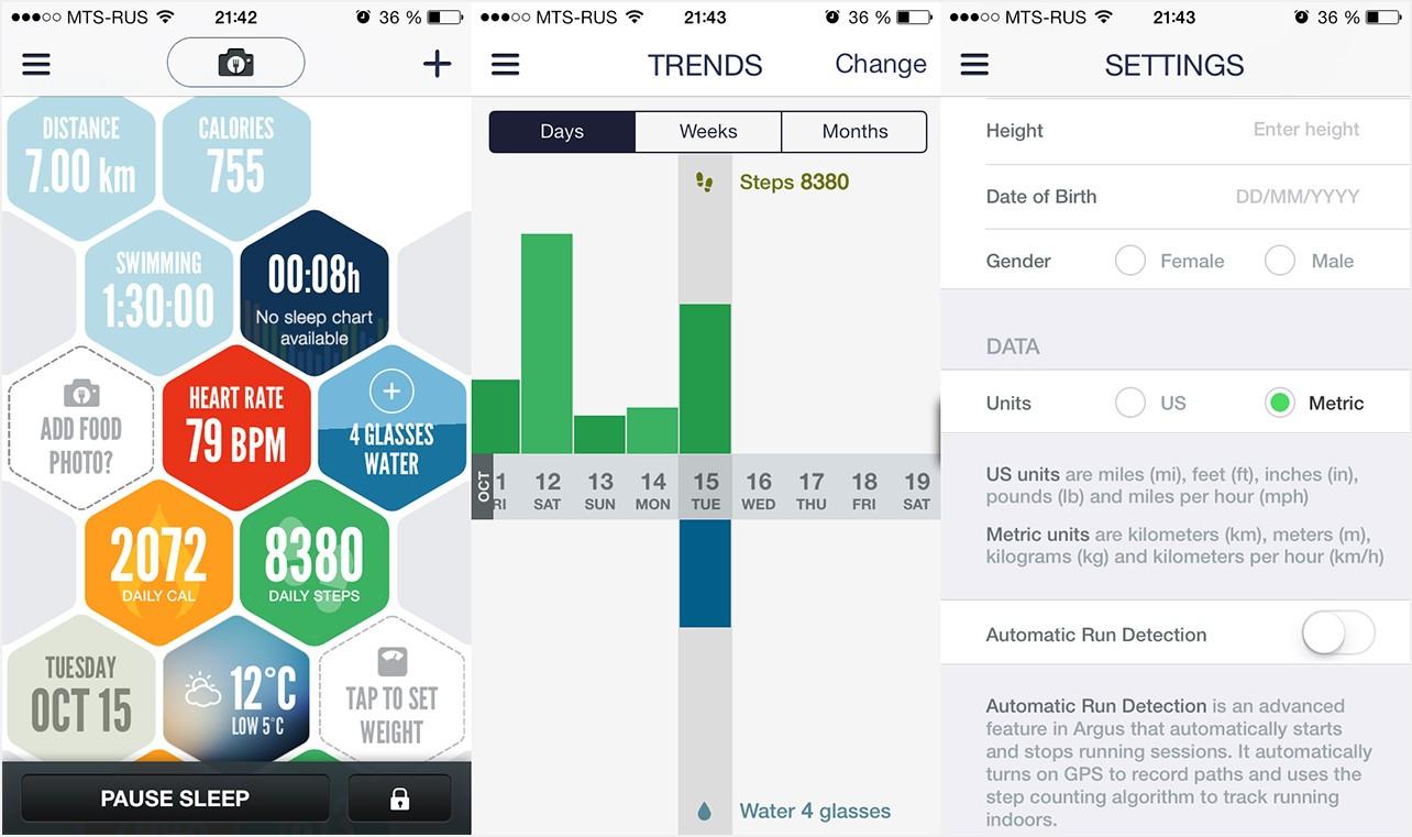 Argus: фитнес-дневник для iPhone 5S (argus, фитнес-дневник, длить, iphone) Argus: фитнес-дневник для iPhone 5S