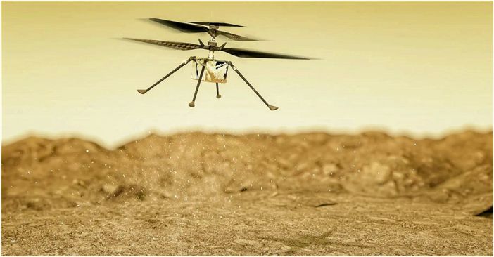 Неопознанный объект прицепился к вертолету Ingenuity на Марсе