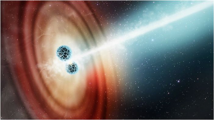 Хаббл измерил ультрарелятивистский джет, вызванный столкновением двух нейтронных звезд